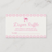 Roze Coquette Bow Baby shower Luier Raffle Informatiekaartje (Voorkant)