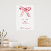 Roze Coquette Bow Baby shower Poster (Keuken)