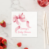 Roze Coquette Bow Baby shower Servet (Insitu)