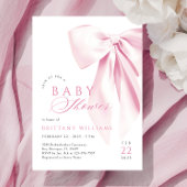 Roze Coquette Bow Baby shower Uitnodiging
