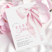 Roze Coquette Bow Baby shower Uitnodiging
