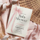 Roze Coquette Bow Baby shower Uitnodiging