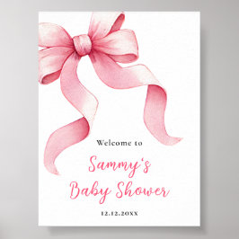 Roze Coquette Bow Baby shower Welkomstbord Poster