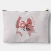 Roze Coquette Bow Bloemen Patroon Accessoire Zakje Etui (Achterkant)