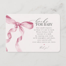 Roze Coquette Bow Boeken Voor Baby invitatie invoe Informatiekaartje