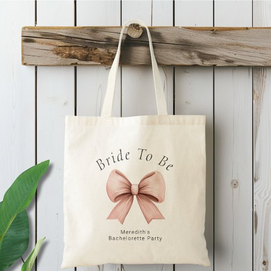 Roze Coquette Bow Bruidsfeest Tote Bag