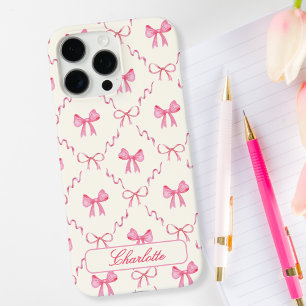 Roze Coquette Bow iPhone 16 Pro Max Hoesje