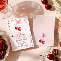 Roze Coquette Bow Cherry op top Meisje Baby shower