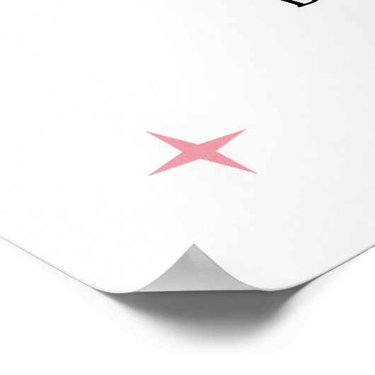 Roze Coquette Bow Cherry op top Meisje Baby shower Poster (Hoek)