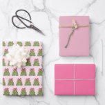 Roze Coquette Bow Christmas Tree Wrapping Paper<br><div class="desc">Roze Coquette Bow Christmas Tree Wrapping Paper Sheets Set van 3</div>