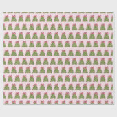 Roze Coquette Bow Christmas Tree Wrapping Paper Cadeaupapier (Vlak)