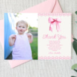 Roze Coquette Bow Custom Afbeelding Verjaardagsfee Bedankkaart<br><div class="desc">Dit is een Elegant Roze Coquette Bow Custom Afbeelding Verjaardagsfeest Dank u kaart!</div>