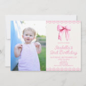 Roze Coquette Bow Custom Afbeelding Verjaardagsfee Kaart (Voorkant)