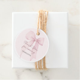 Roze Coquette Bow Custom Bedankjes Labels