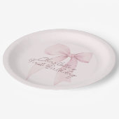 Roze Coquette Bow Custom Papieren Bordje (Gekanteld)
