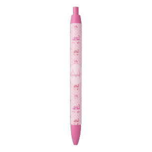 Roze Coquette Bow dambord Blauwe Inkt Pen