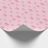 Roze Coquette Bow dambord Cadeaupapier (Hoek)
