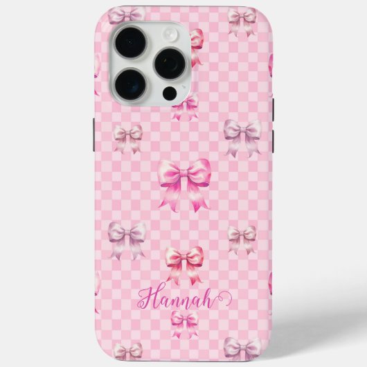 Roze Coquette Bow dambord Case-Mate iPhone Case (Achterkant)
