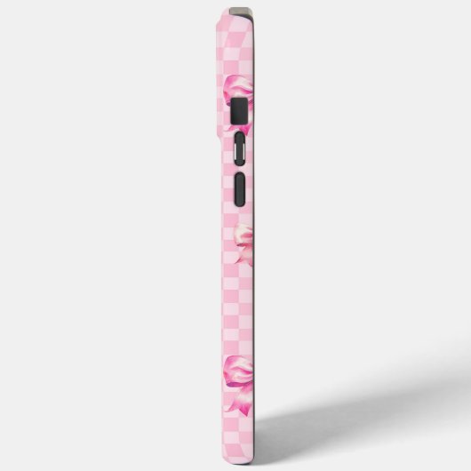 Roze Coquette Bow dambord Case-Mate iPhone Case (Achterkant / Links)