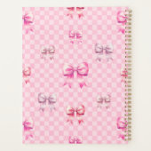 Roze Coquette Bow dambord Planner (Achterkant)