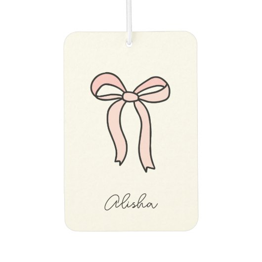 Roze Coquette Bow Gepersonaliseerde Auto Luchtverf Luchtverfrisser (Voorkant)