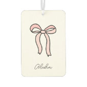 Roze Coquette Bow Gepersonaliseerde Auto Luchtverf Luchtverfrisser (Achterkant)