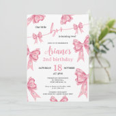 Roze Coquette Bow Ghosts Little boo 2e verjaardag Kaart (Staand voorkant)