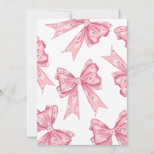 Roze Coquette Bow Ghosts Little boo 2e verjaardag Kaart (Achterkant)
