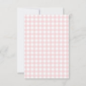 Roze Coquette Bow Gingham Girl Baby shower Bedankkaart (Achterkant)