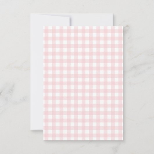 Roze Coquette Bow Gingham Girl Baby shower Bedankkaart (Achterkant)