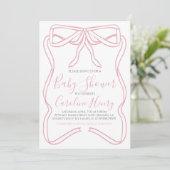 Roze Coquette Bow Girl Baby shower MAAK ELKE KLEUR Kaart (Staand voorkant)