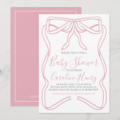 Roze Coquette Bow Girl Baby shower MAAK ELKE KLEUR Kaart (Voorkant / Achterkant)