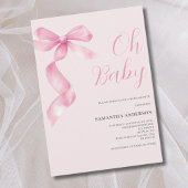 Roze Coquette Bow Girl Oh Baby shower Kaart