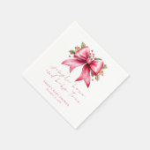 Roze Coquette Bow Holly Christmas Baby shower Servet (Hoek)