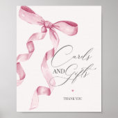 Roze Coquette Bow Kaarten en geschenken Party Deco Poster (Voorkant)
