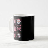 Roze Coquette Bow Kerstboom Gingerbread Reind Koffiemok (Voorkant links)