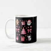 Roze Coquette Bow Kerstboom Gingerbread Reind Koffiemok (Links)