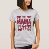 Roze Coquette Bow Mama Verlichting Bout Mom T-shirt (Voorkant)