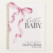 Roze Coquette Bow Meisje Baby Gift Mijn Eerste Jaa Planner (Voorkant)