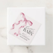 Roze Coquette Bow Meisje Baby shower Bedankjes Labels (In situ)