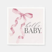 Roze Coquette Bow Meisje Baby shower Decor Servet (Voorkant)