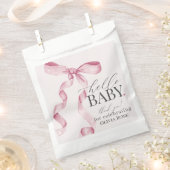 Roze Coquette Bow Meisje Baby shower Dessert Bedankzakje (Geknipt)