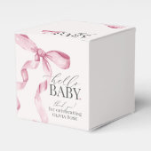 Roze Coquette Bow Meisje Baby shower Gift Bedankdoosjes (Voorkant Zijde)