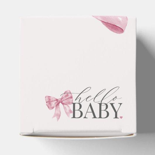 Roze Coquette Bow Meisje Baby shower Gift Bedankdoosjes (Bovenkant)