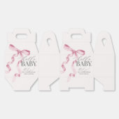 Roze Coquette Bow Meisje Baby shower Gift Bedankdoosjes (Ongevouwen)