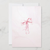 Roze Coquette Bow Meisje Baby shower Kaart (Achterkant)