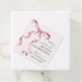 Roze Coquette Bow Meisje Lief 16 Verjaardagsfeest Bedankjes Labels (In situ)