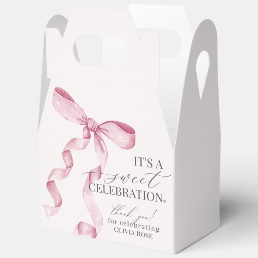 Roze Coquette Bow Meisje Verjaardagsfeestgeschenk Bedankdoosjes (Open)