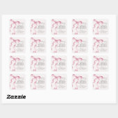 Roze Coquette Bow Meisje Verjaardagsfeestje Vierkante Sticker (Vel)