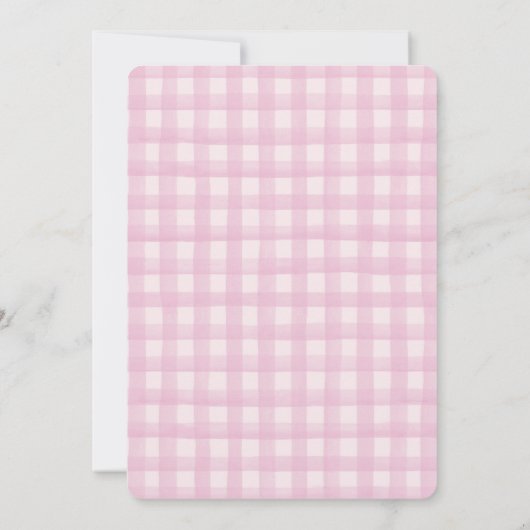 Roze Coquette Bow Meisje Verjaardagsfeestuitnodigi (Achterkant)